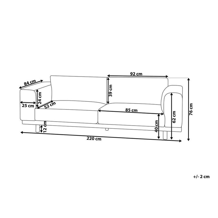 Beliani 3 Sitzer Sofa aus Stoff Modern NIVALA  
