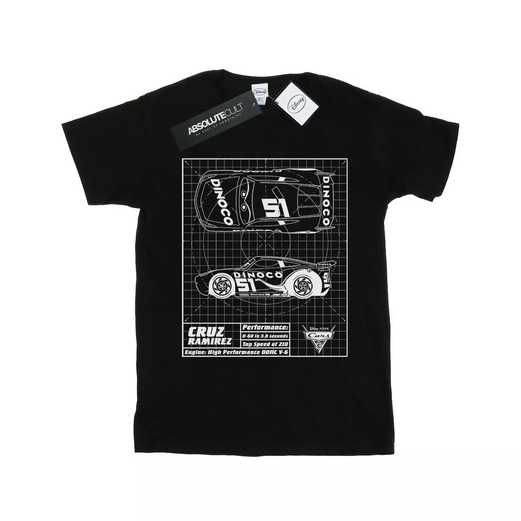 Disney - Cars TShirt, für Damen, Schwarz, Größe XL