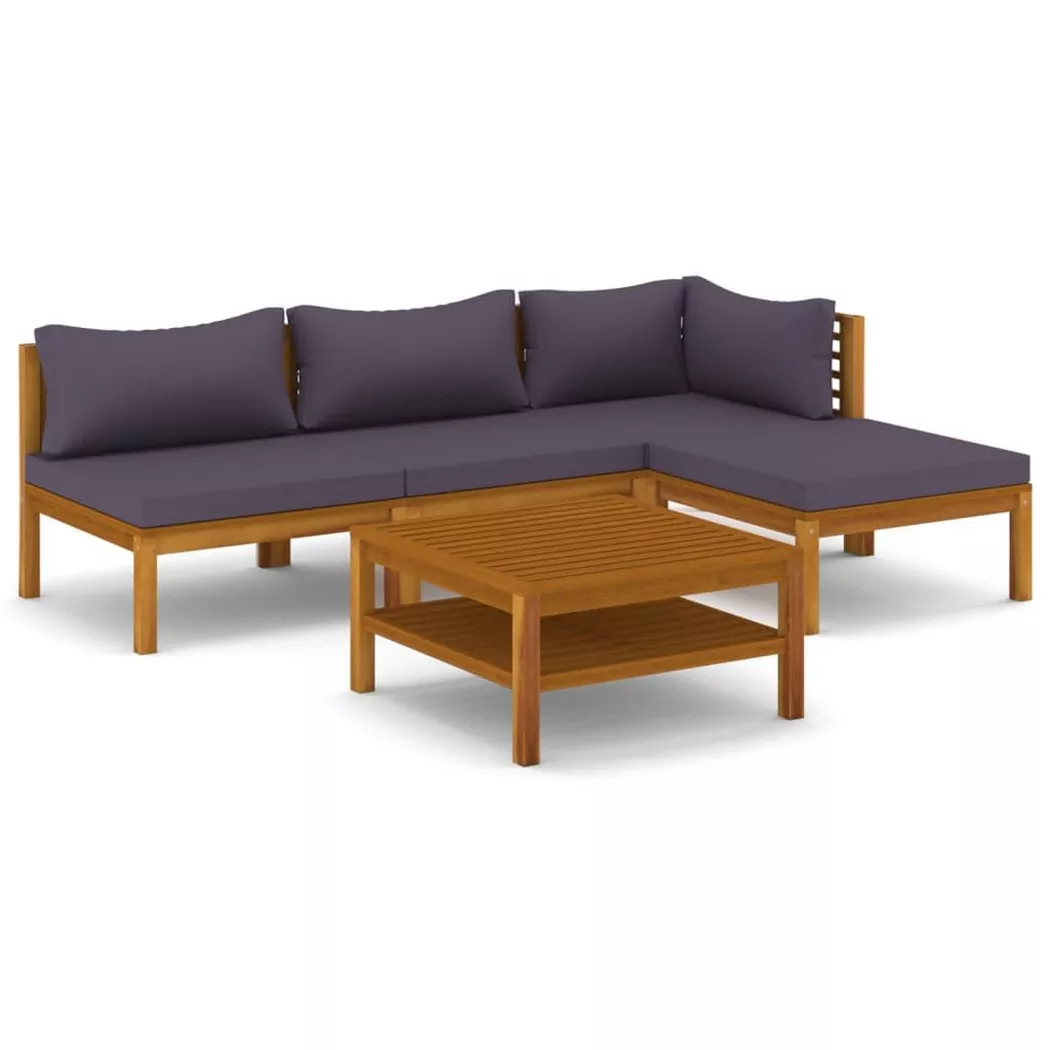 VidaXL - Salon de jardin bois d'acacia, One Size, Gris