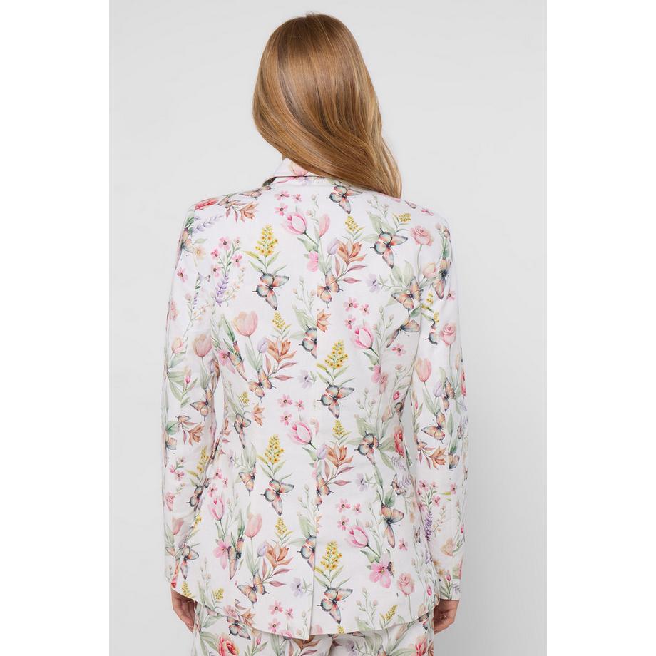Joe Browns Giacca Misto Lino Stampa Farfalle Floreale  