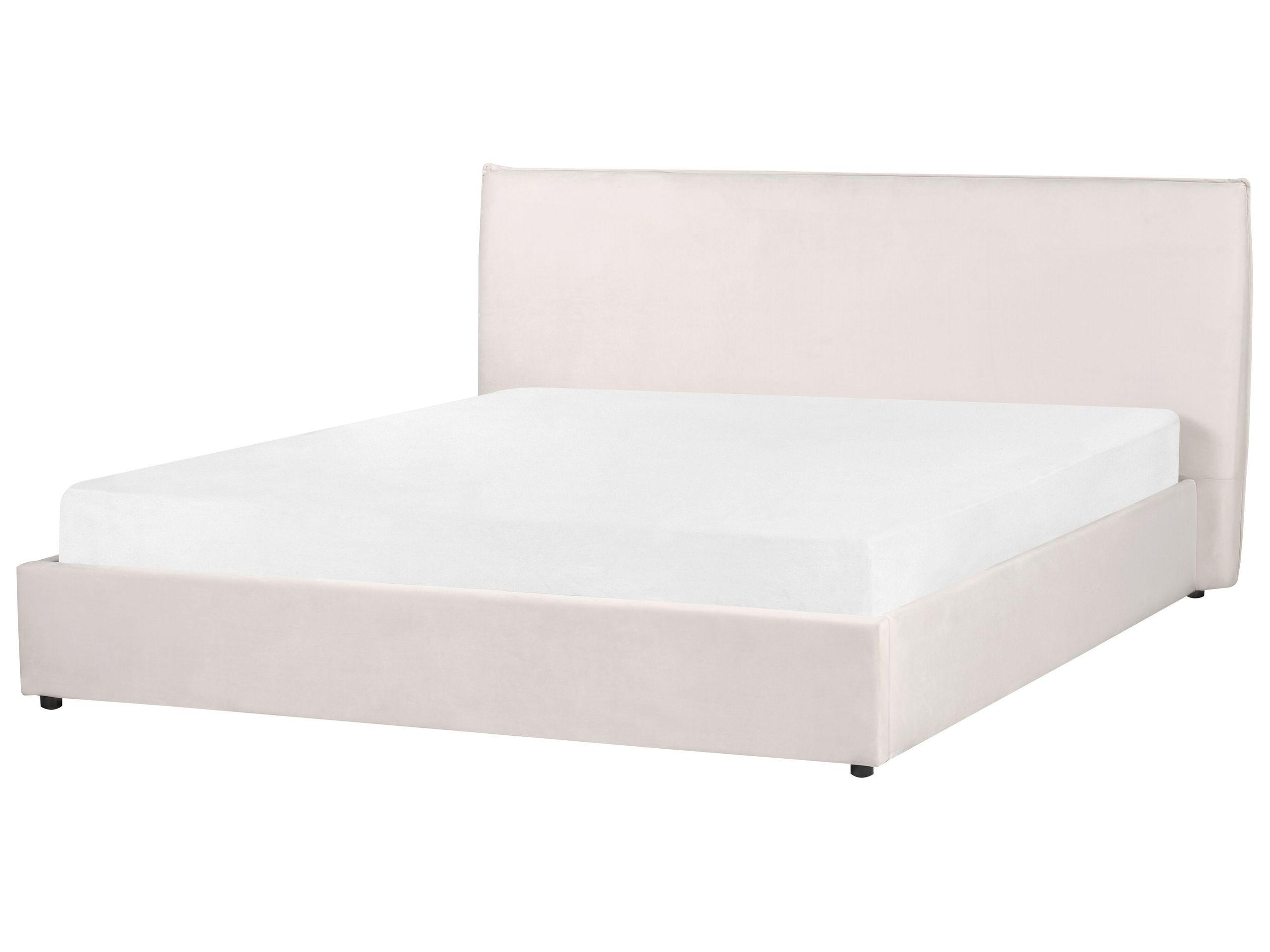 Beliani Lit ottoman en Velours Traditionnel LAVAUR  