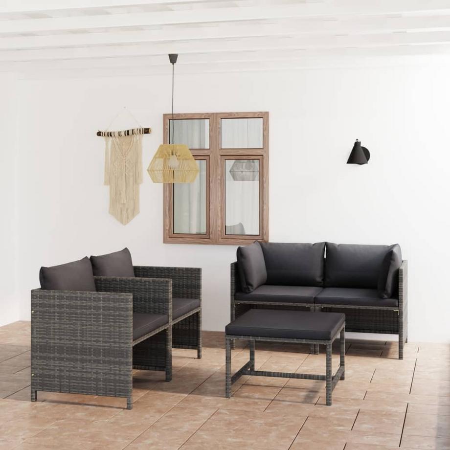 VidaXL set divani da giardino Polirattan  
