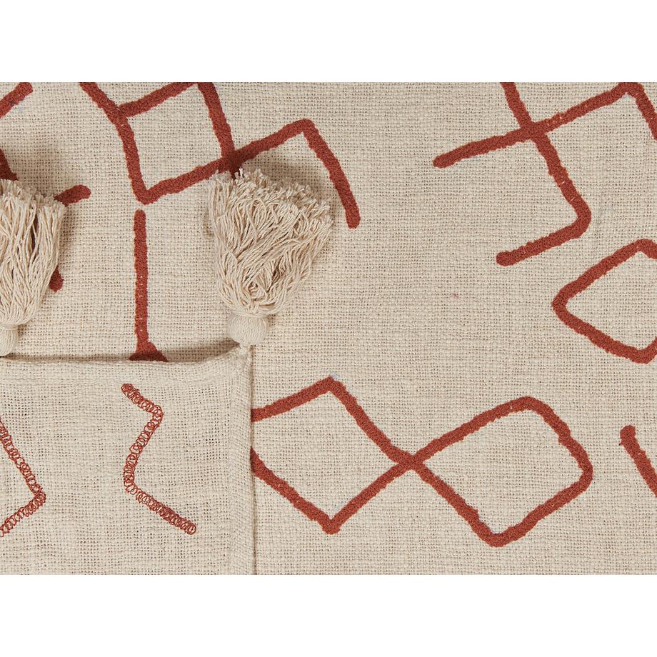 Beliani BHIWANI Couverture en Coton Rétro  