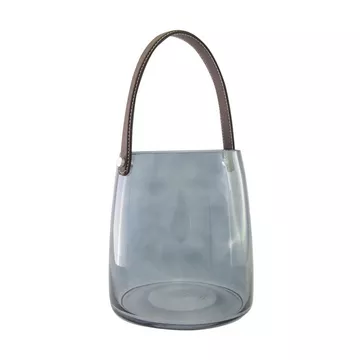 Seau a champagne bleu gris anse simili cuir