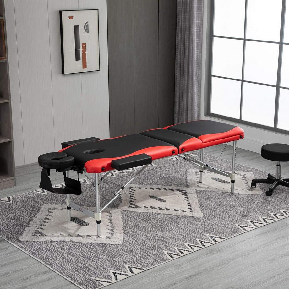 Northio Tables de massage pliantes, table de massage réglable en hauteur avec appui-tête 215 x 60 x 61-84 cm, aluminium & mousse, idéales pour les cosmétiques  