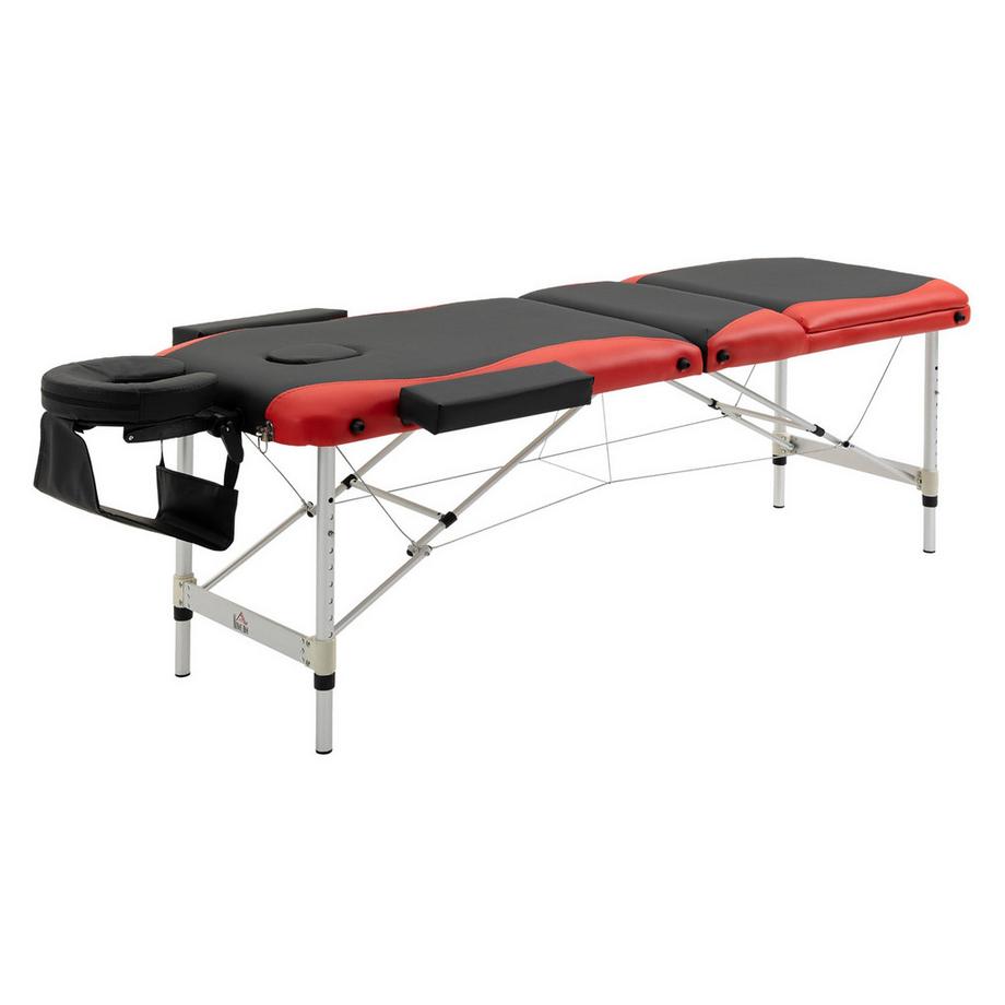 Tables de massage pliantes, table de massage réglable en hauteur avec appui-tête 215 x 60 x 61-84 cm, aluminium & mousse, idéales pour les cosmétiques