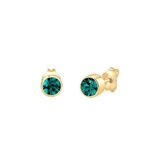 Elli  Boucles d'Oreilles Base Filigrane Cristal Vert 