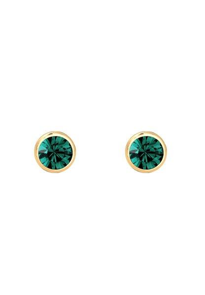 Elli  Boucles d'Oreilles Base Filigrane Cristal Vert 