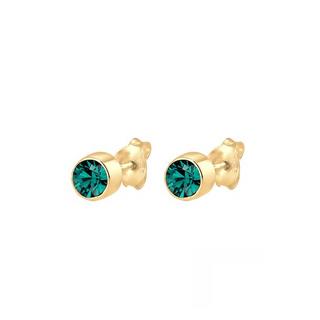 Elli  Boucles d'Oreilles Base Filigrane Cristal Vert 