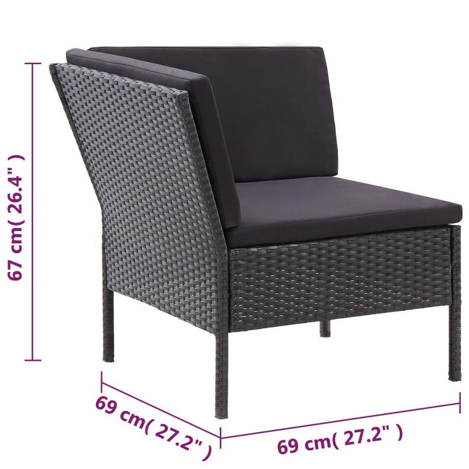 VidaXL Ensemble de salon de jardin rotin synthétique  