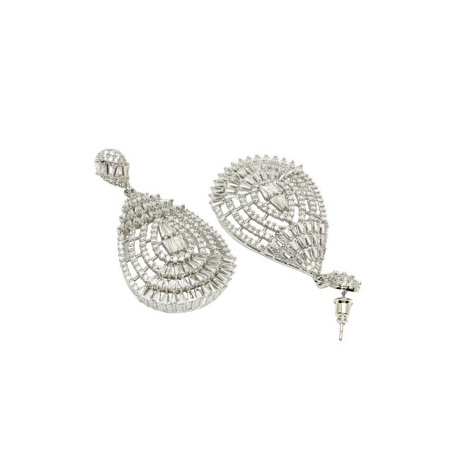 AVANT-GARDE PARIS  Collection Diva Boucles d'oreilles goutte creuses magnifiques en zirconia 