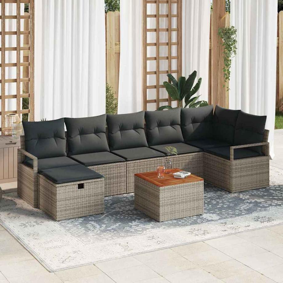 VidaXL Canapé de jardin poly rattan  