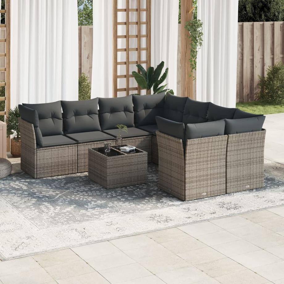 VidaXL set divano da giardino Polirattan  
