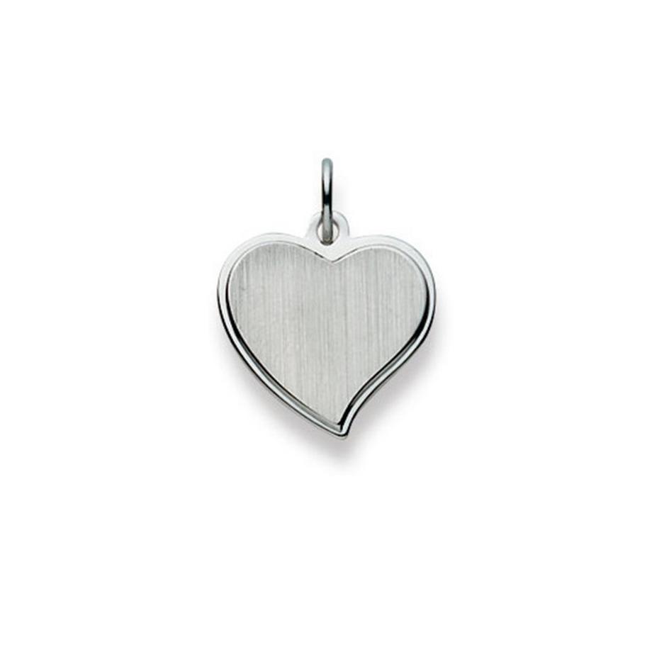 Pendentif coeur or blanc 750, 19x15mm