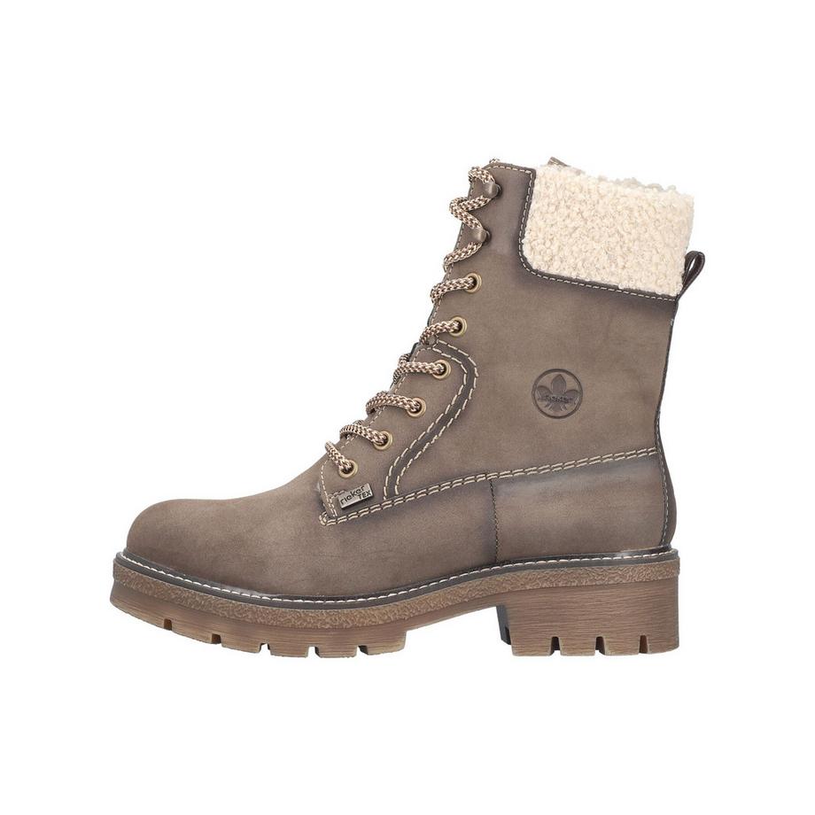 Rieker Bottines à lacets avec col en fausse fourrure  