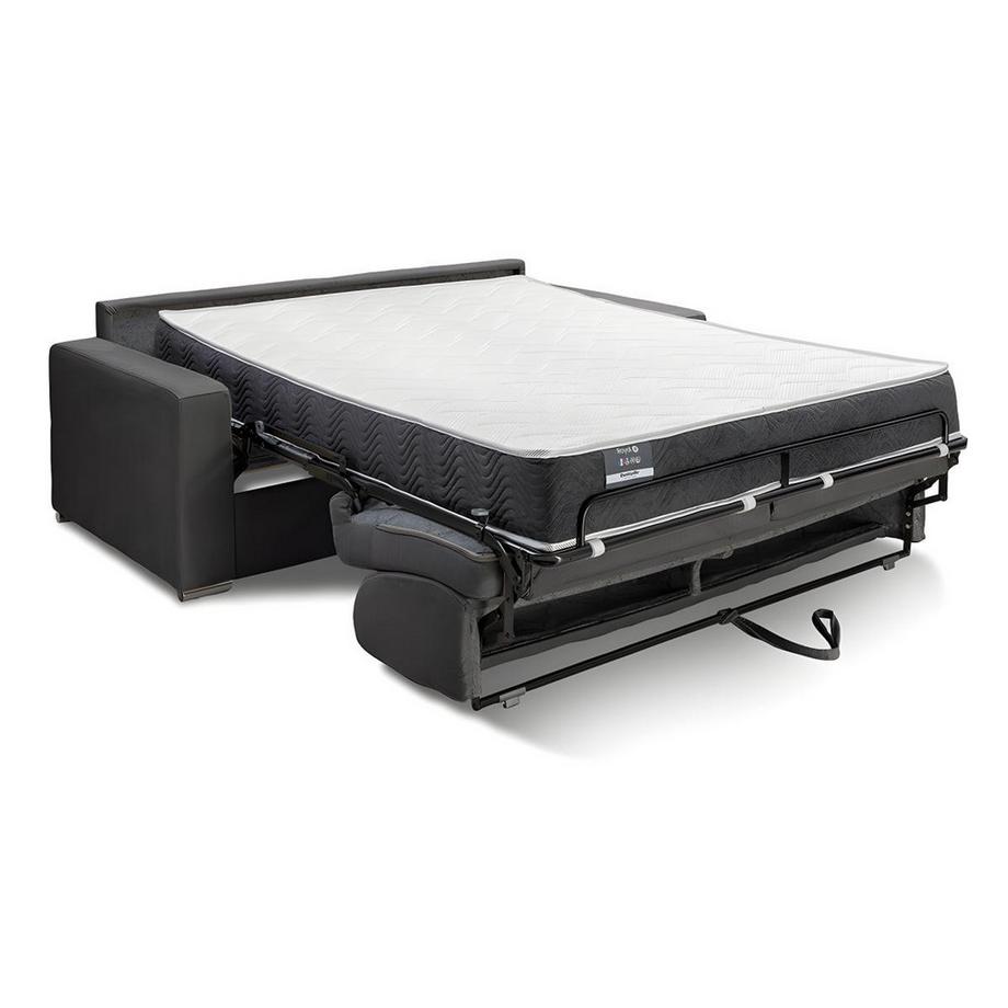 LINEA SOFA Schlafsofa 3-Sitzer - Liegefläche: 140 cm - Matratzenhöhe: 22 cm - Kunstleder - Schwarz - CALITO  