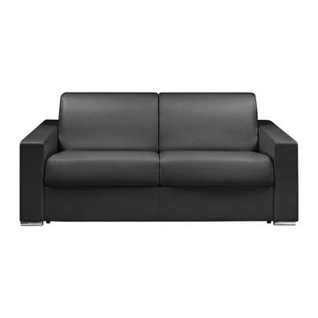 Schlafsofa 3-Sitzer - Liegefläche: 140 cm - Matratzenhöhe: 22 cm - Kunstleder - Schwarz - CALITO