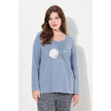 T-shirt, col en forme de cœur, manches longues, coton bio