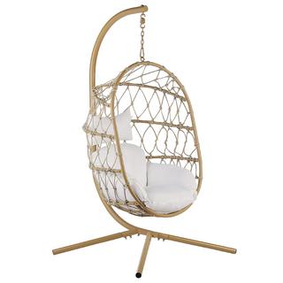 Beliani Poltrona sospesa con supporto da pavimento en Tessuto Boho ADRIA  