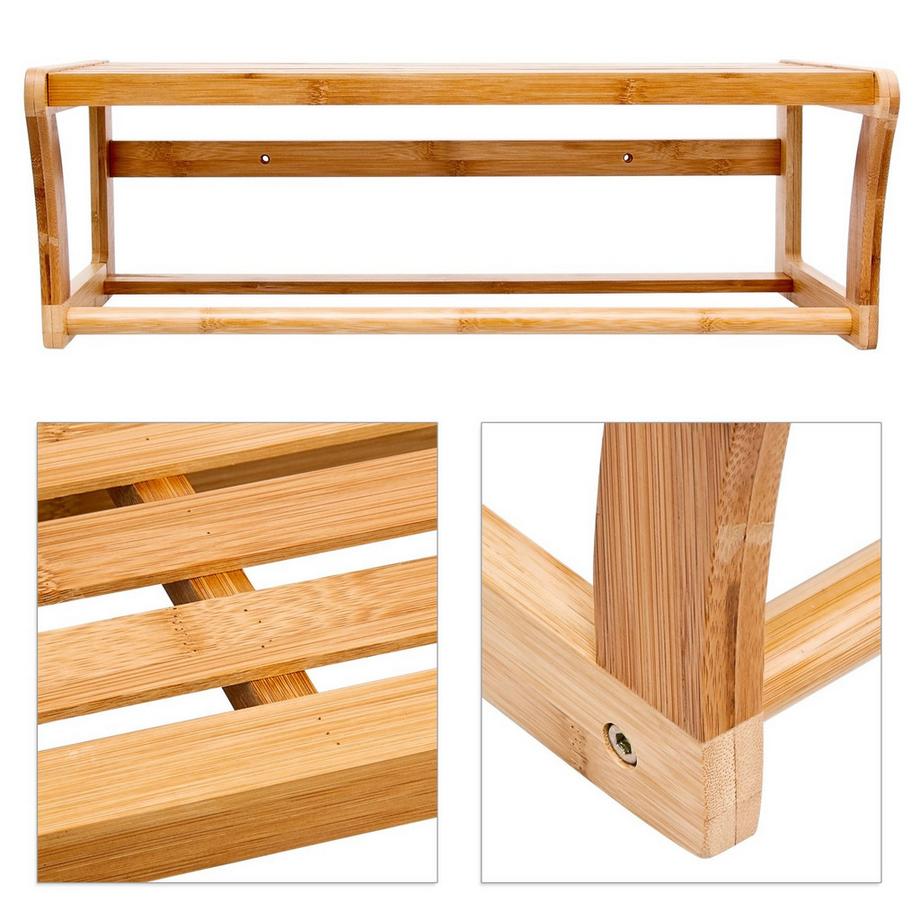 B2X Étagère de salle de bain avec porte-serviettes  