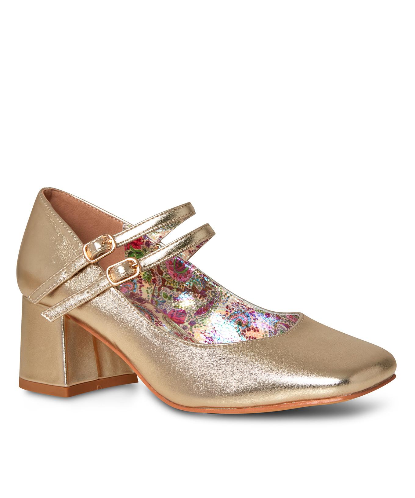 Joe Browns  Metallic Gold Doppelriemen Schuhe 