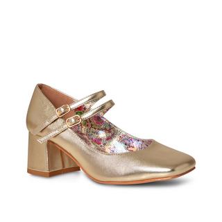 Joe Browns  Metallic Gold Doppelriemen Schuhe 