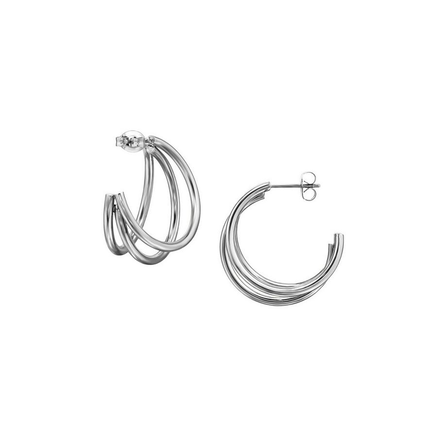 Maxte  Halbe Creolen/Ohrstecker   Drei Gebogenen Stäben 