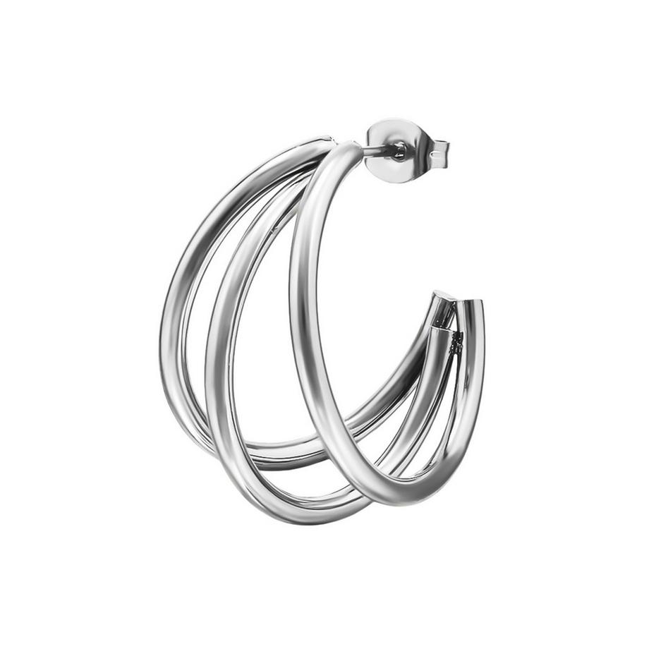 Maxte  Halbe Creolen/Ohrstecker   Drei Gebogenen Stäben 