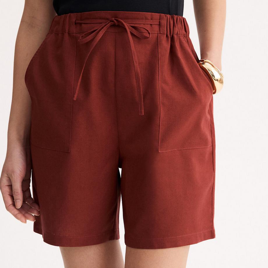 La Redoute Collections Leinenmischung Shorts mit Tunnelzug  