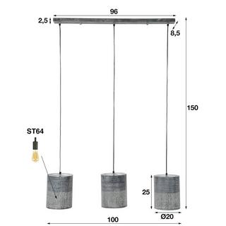 mutoni Hängeleuchte Cylinder 3L  