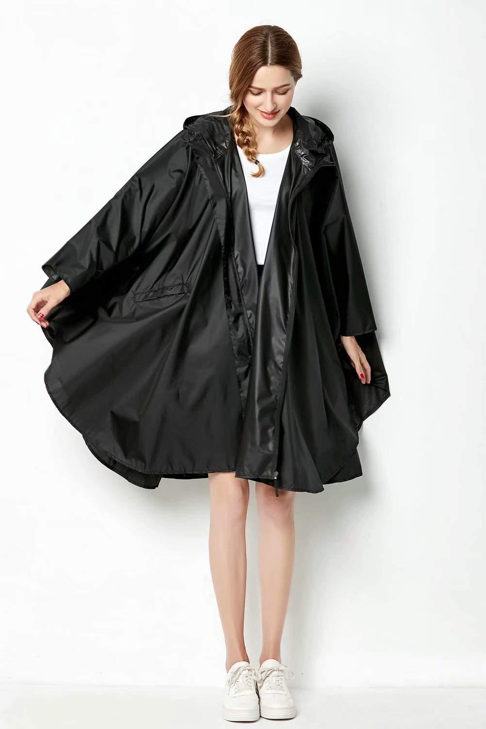 Alopini Unisex Wasserdichter Regenponcho mit Kapuze  