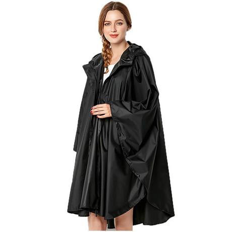 Alopini Unisex Wasserdichter Regenponcho mit Kapuze  