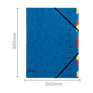 Biella Dossier avec fermeture élastique A4 avec étiquette pour inscription - Bleu  