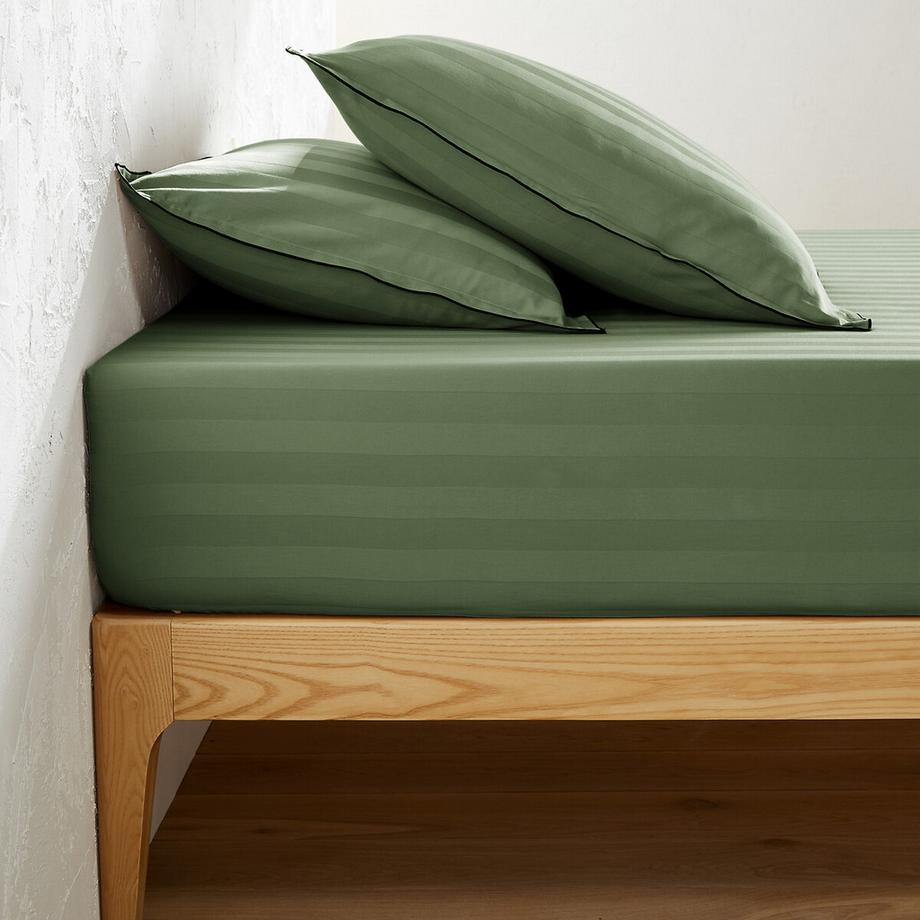 Drap-housse en satin de coton lavé