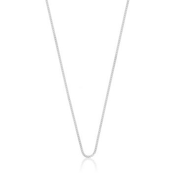 Collier gourmette or blanc 750, 1.2mm, 38cm