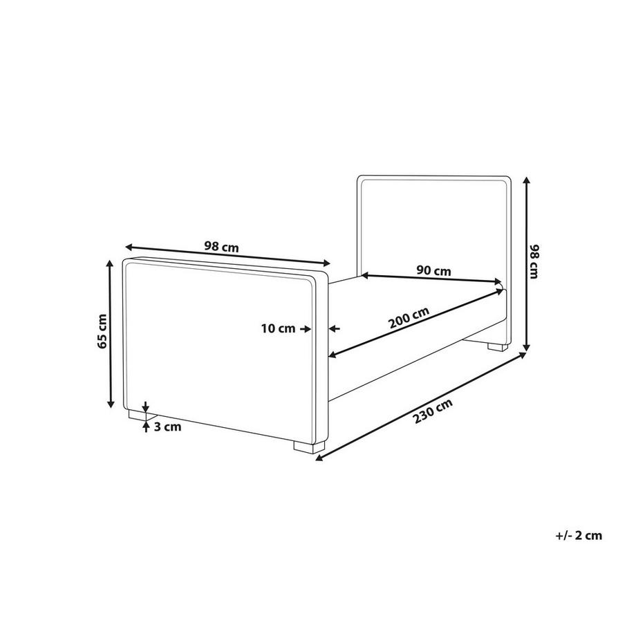 Beliani Bett mit Lattenrost aus Samtstoff Klassisch TEENIE  