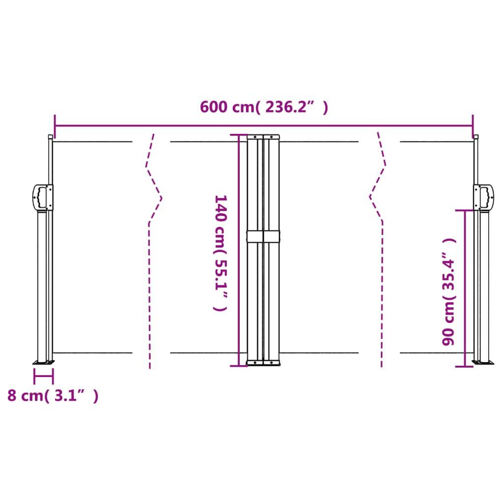 VidaXL Auvent latéral rétractable  