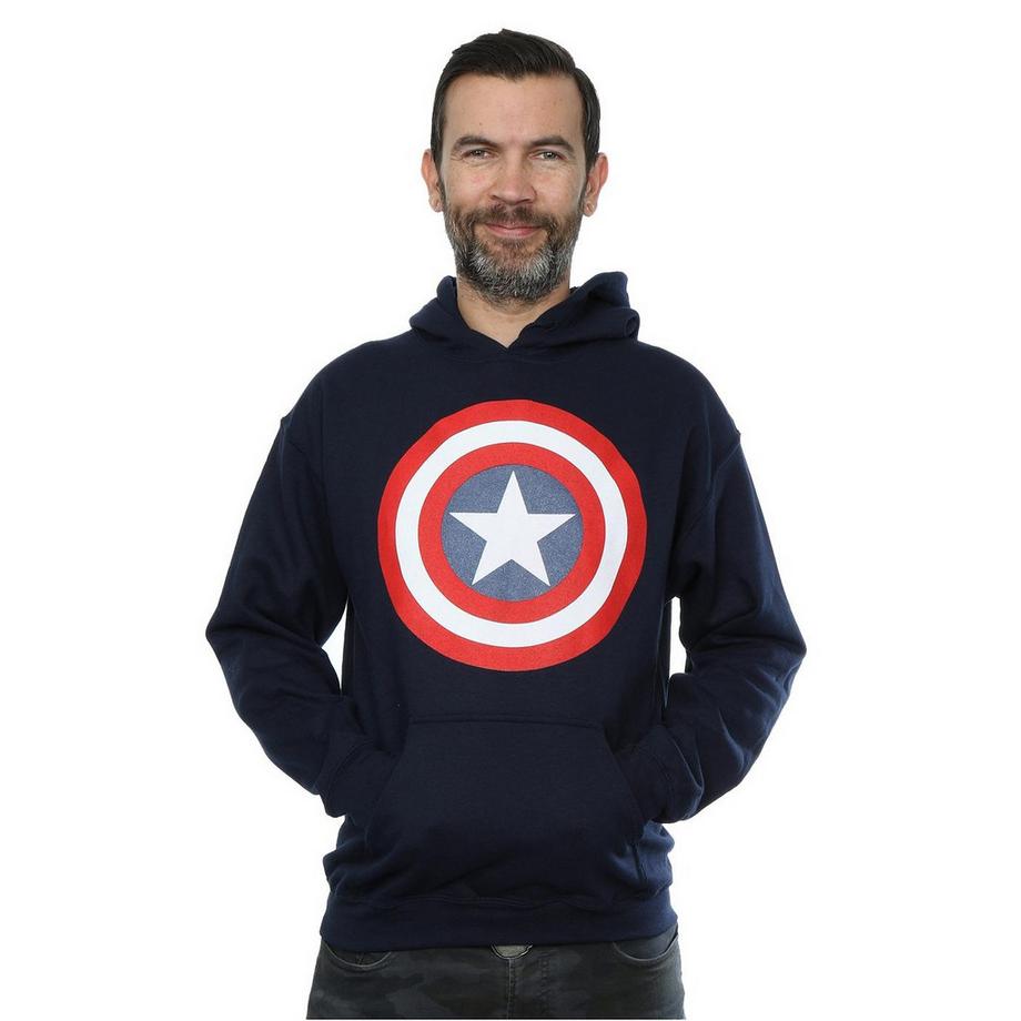 MARVEL Captain America Shield Felpa con Cappuccio  