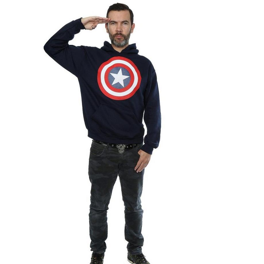 MARVEL Captain America Shield Felpa con Cappuccio  