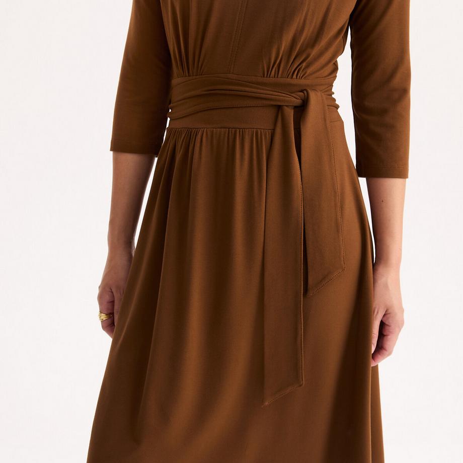 La Redoute Collections Abito svasato con scollo a V e cintura con fiocco  