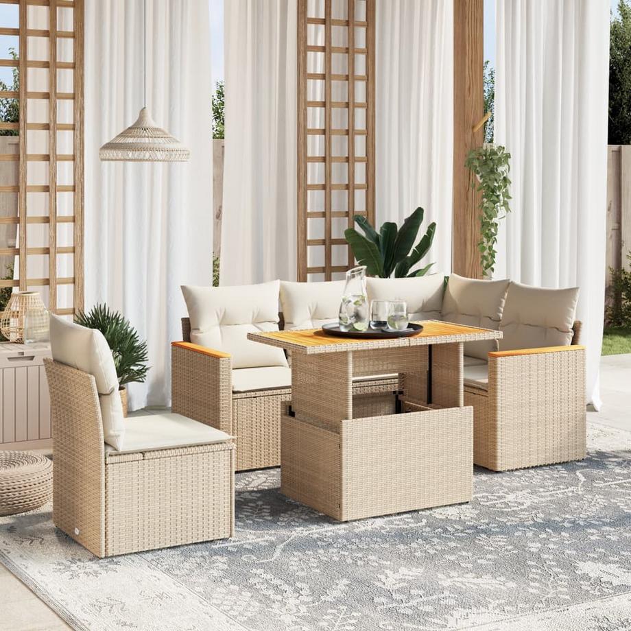 VidaXL set divano da giardino Polirattan  