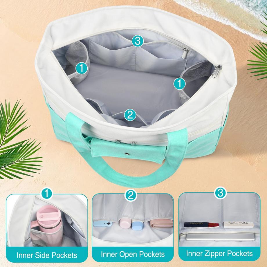 Only-bags.store Borsa Tote XXL con Cerniera e Tasca Interna Impermeabile  