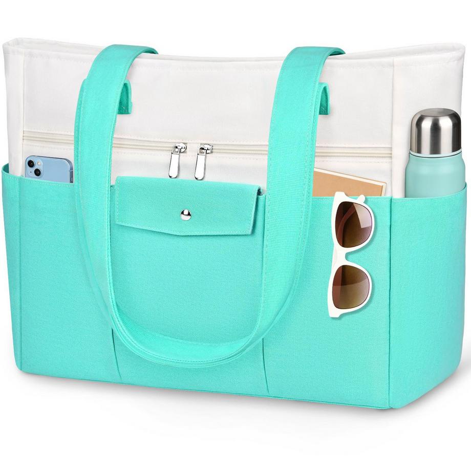 Große Einkaufstasche XXL mit Reißverschluss - Handtasche & Strandtasche, wasserdichte Innentasche