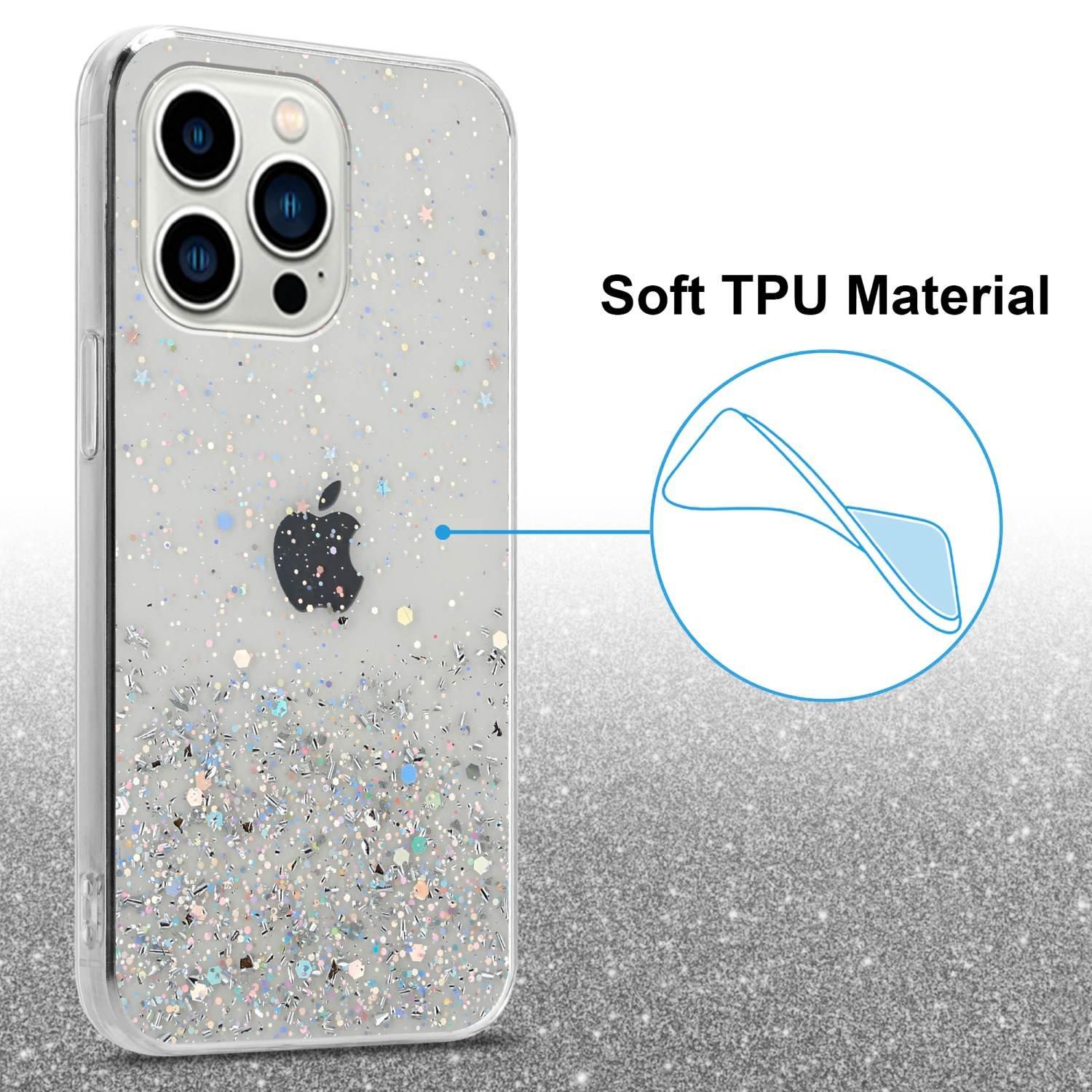 Cadorabo  Housse compatible avec Apple iPhone 14 PRO - Coque de protection en silicone TPU flexible avec paillettes scintillantes 