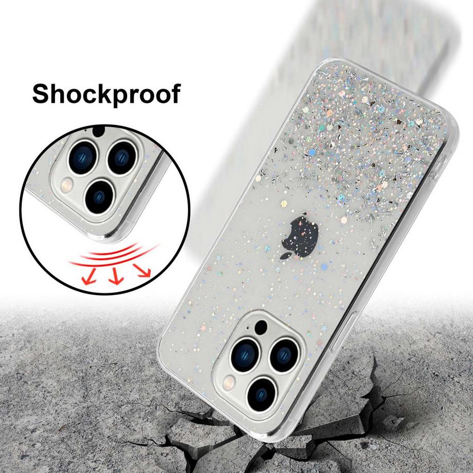 Cadorabo  Hülle für Apple iPhone 14 PRO TPU Silikon mit funkelnden Glitter 