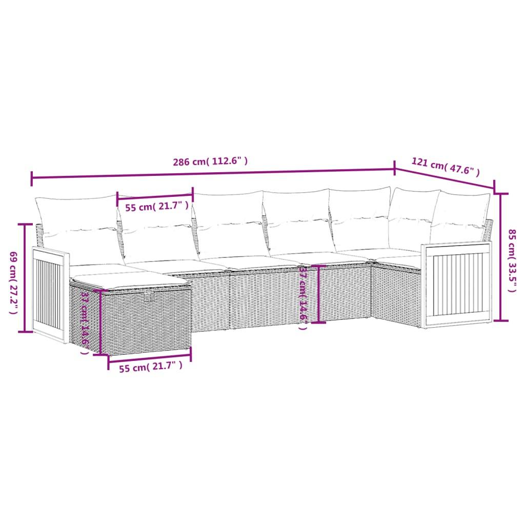 VidaXL Ensemble de canapés de jardin rotin synthétique  