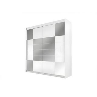 Vente-unique Kleiderschrank mit Spiegel & 2 Schiebetüren - B. 203 cm - Weiß - ROVINJA  