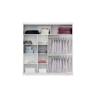 Vente-unique Kleiderschrank mit Spiegel & 2 Schiebetüren - B. 203 cm - Weiß - ROVINJA  