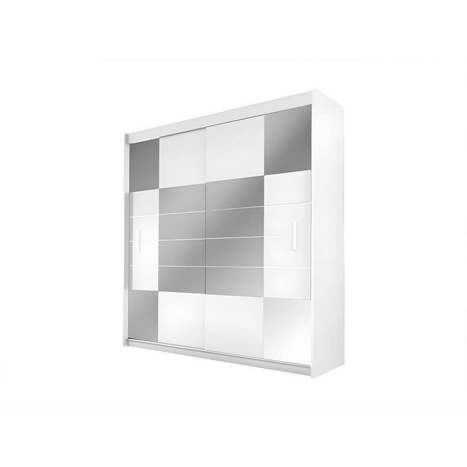 Armoire 2 portes coulissantes - Avec miroir - L203 cm - Blanc - ROVINJA