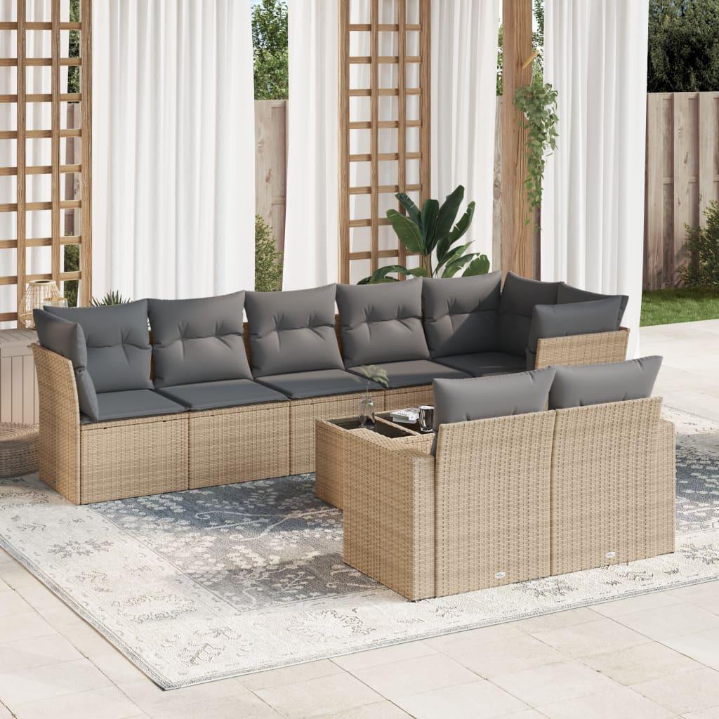 VidaXL set divano da giardino Polirattan  